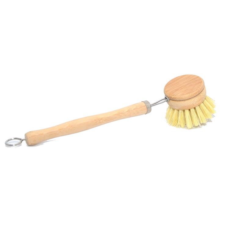 Bamboo sisal dish brush long handle